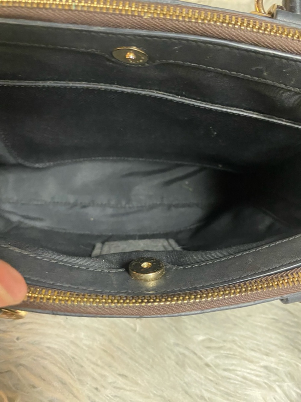 Coach Signature Mini Bennett Satchel Brown Black Gold Hardware Crossbody - Picture 8 of 16